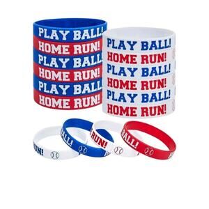 24 Pcs Baseball Bracelet Baseball Party Favors Softball Wristband Silicone Br...